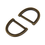 Maxbell 20Pcs Metal D-Ring Buckle Loop Ring for Strap Keeper Bronze