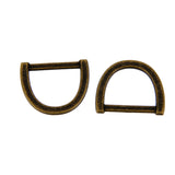 Maxbell 20Pcs Metal D-Ring Buckle Loop Ring for Strap Keeper Bronze