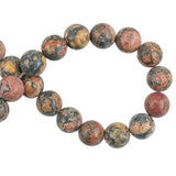 Maxbell 8mm Natural Red Leopardskin Jasper Jewelry Making round beads strand 15"