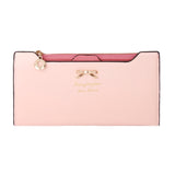 Maxbell Womens Bowknot Long Zip Clutch PU Leather Wallet Purse Coin Card Light Pink