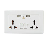 Maxbell Mains Power Socket With 1 AMP USB Charging Ports Connection Wall Plate Plug