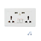 Maxbell Mains Power Socket With 1 AMP USB Charging Ports Connection Wall Plate Plug