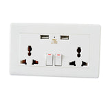 Maxbell Mains Power Socket With 1 AMP USB Charging Ports Connection Wall Plate Plug