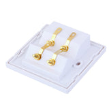 Maxbell White Speaker 4 Binding Post Banana Jack Wall Face Plate Panel 86x86mm