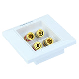 Maxbell White Speaker 4 Binding Post Banana Jack Wall Face Plate Panel 86x86mm