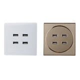 Maxbell Brushed 3.1A 4 USB Ports Wall Socket Charger Electrical Panel Power Outlet