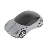 Maxbell 2.4GHz Wireless Mouse Mice Car Shape USB Receiver for Laptop PC Sliver