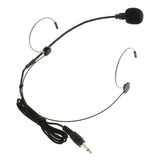 Maxbell Double Ear Hook Wired Headset Headworn Microphone Black 3.5mm Straight Angle