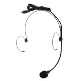 Maxbell Double Ear Hook Wired Headset Headworn Microphone Black 3.5mm Straight Angle
