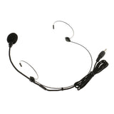 Maxbell Double Ear Hook Wired Headset Headworn Microphone Black 3.5mm Straight Angle