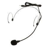 Maxbell Double Ear Hook Wired Headset Headworn Microphone Black 3.5mm Straight Angle