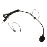 Maxbell Double Ear Hook Wired Headset Headworn Microphone Black 3.5mm Straight Angle