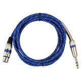 Maxbell Nylon Braided 1/4'' Jack 6.35mm Stereo Male to XLR Female Mic Cable 1m