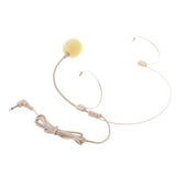 Maxbell Double Ear Hook Wired Headset Headworn Microphone Beige 3.5mm Right Angle