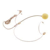Maxbell Double Ear Hook Wired Headset Headworn Microphone Beige 3.5mm Right Angle