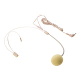 Maxbell Double Ear Hook Wired Headset Headworn Microphone Beige 3.5mm Right Angle