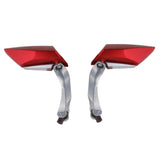 Maxbell 1 Pair Diamond Design Universal Motorcycle Rearview Side Mirror -Red