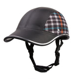 Maxbell Motorcycle PU Leather Helmet Hat Cap Motocross Half Open Face Visor Black