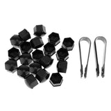 Maxbell 20x T39 Wheel Lug Bolt Nut Cap Center Cover for Audi Skoda+Remove Tool Black