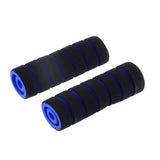 Maxbell 4 in 1 Motorcycle Foam Nonslip Handlebar Hand Grips Cover Set Gloves Blue