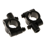 Maxbell 2x Motorcycle Bike 7/8'' Handlebar Mirror Mounting Clamp Bracket Clip Black