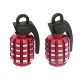 Maxbell 2pcs Grenade Shape Tire Tyre Valve Dust Caps for Car Motorcycle Bike -Red