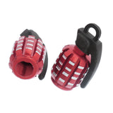 Maxbell 2pcs Grenade Shape Tire Tyre Valve Dust Caps for Car Motorcycle Bike -Red