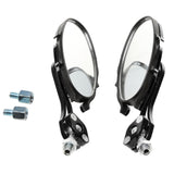 Maxbell 2pcs-Black 10mm Motorcycle Motorbike Scooter Fire Shape Rear View Mirrors