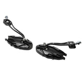 Maxbell 2pcs-Black 10mm Motorcycle Motorbike Scooter Fire Shape Rear View Mirrors