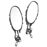 Maxbell 2pcs-Black 10mm Motorcycle Motorbike Scooter Fire Shape Rear View Mirrors