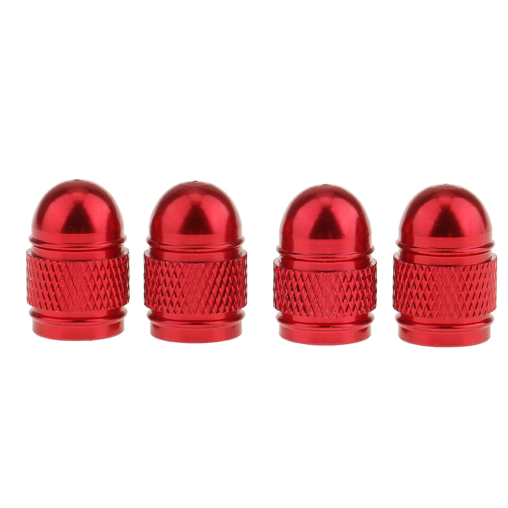 Maxbell 4x Aluminum Bullet Style Rim Valve/Wheel Air Port Cover Stems Cap Red