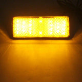 Maxbell 2 Pieces Rectangle Reflector 6mm Nuts LED Tail Brake Stop Light Yellow Lens