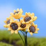 Maxbell 10Pcs Lifelike Sun Flower Miniature Micro Landscape Bonsai Dollhouse Decor