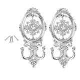 Maxbell 2 pcs Vintage Silver Oval Curtain Hanger Tieback Wall Mounted Hook Holder