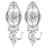 Maxbell 2 pcs Vintage Silver Oval Curtain Hanger Tieback Wall Mounted Hook Holder