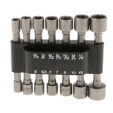 Maxbell 14x Power Nut Driver Drill Bit SAE Metric Socket Wrench Screw 1/4''Hex Shank