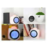 Maxbell Alarm Clock Multi-function Digital LCD Voice Talking LED Projection White