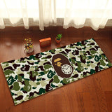 Maxbell Anti-Slip Bathing Ape Pattern Flannel Mat Rug Room Carpet Floor Cover Green