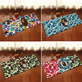 Maxbell Anti-Slip Bathing Ape Pattern Flannel Mat Rug Room Carpet Floor Cover Green