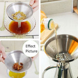 Maxbell 11cm Kitchen Stainless Steel Pouring Funnel Oil Bottle Strainer Jam Filter