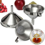 Maxbell 11cm Kitchen Stainless Steel Pouring Funnel Oil Bottle Strainer Jam Filter