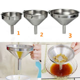 Maxbell 11cm Kitchen Stainless Steel Pouring Funnel Oil Bottle Strainer Jam Filter