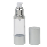 Maxbell Airless Lotion Bottle Refillable Sunscreen Lotion Container 30ml Silver