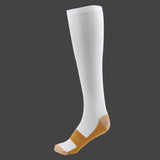 Maxbell Unisex Nylon Copper Anti-Fatigue Compression Support Socks S/M White