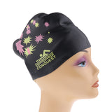 Maxbell Waterproof Silicone Large Swim Cap for Long Thick Hair Bathing Cap Black