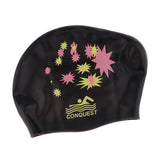 Maxbell Waterproof Silicone Large Swim Cap for Long Thick Hair Bathing Cap Black