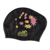 Maxbell Waterproof Silicone Large Swim Cap for Long Thick Hair Bathing Cap Black