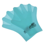 Maxbell 1 Pair Swimming Webbed Gloves Silicone Finger Hand Paddle for Children Blue