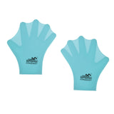 Maxbell 1 Pair Swimming Webbed Gloves Silicone Finger Hand Paddle for Children Blue