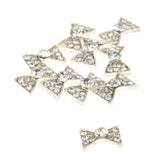 Maxbell 10x Nail Art Bow Alloy Rhinestones Peal Charms Jewelry Glitter Decor Silver